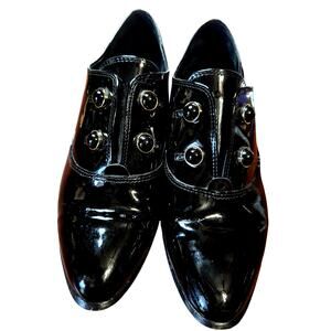 Antonio Melani 6 Women's Black Leather Flat Dress Shoes